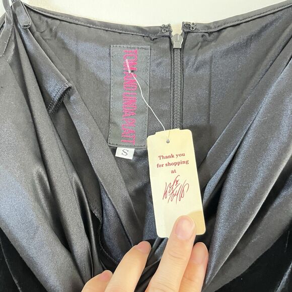 New VTG Black Formal Dress Elegant Wedding Evening Sexy SZ S Tom and Linda Platt - Picture 4 of 12